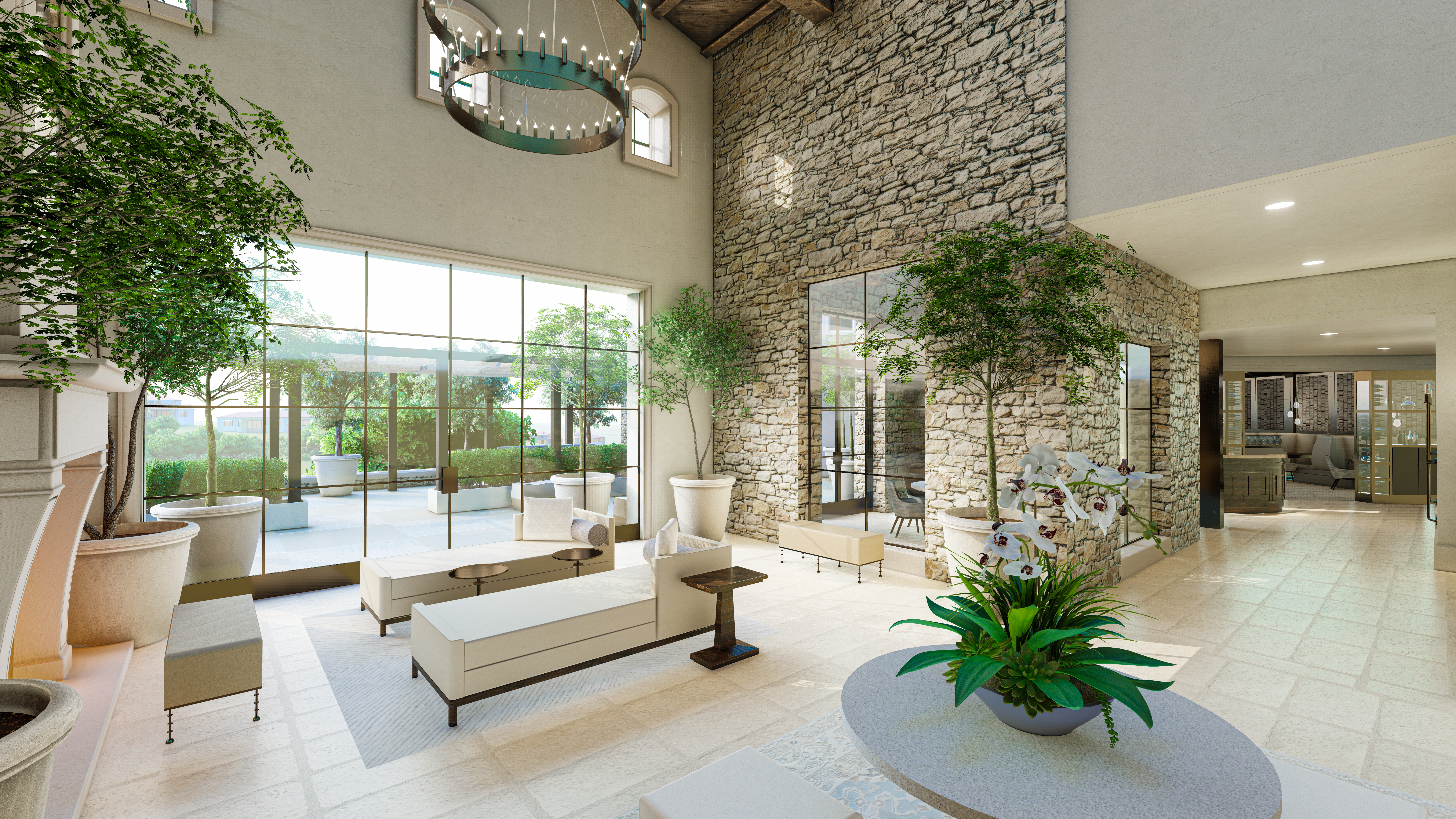 Rendering: The Bridges Clubhouse Lobby